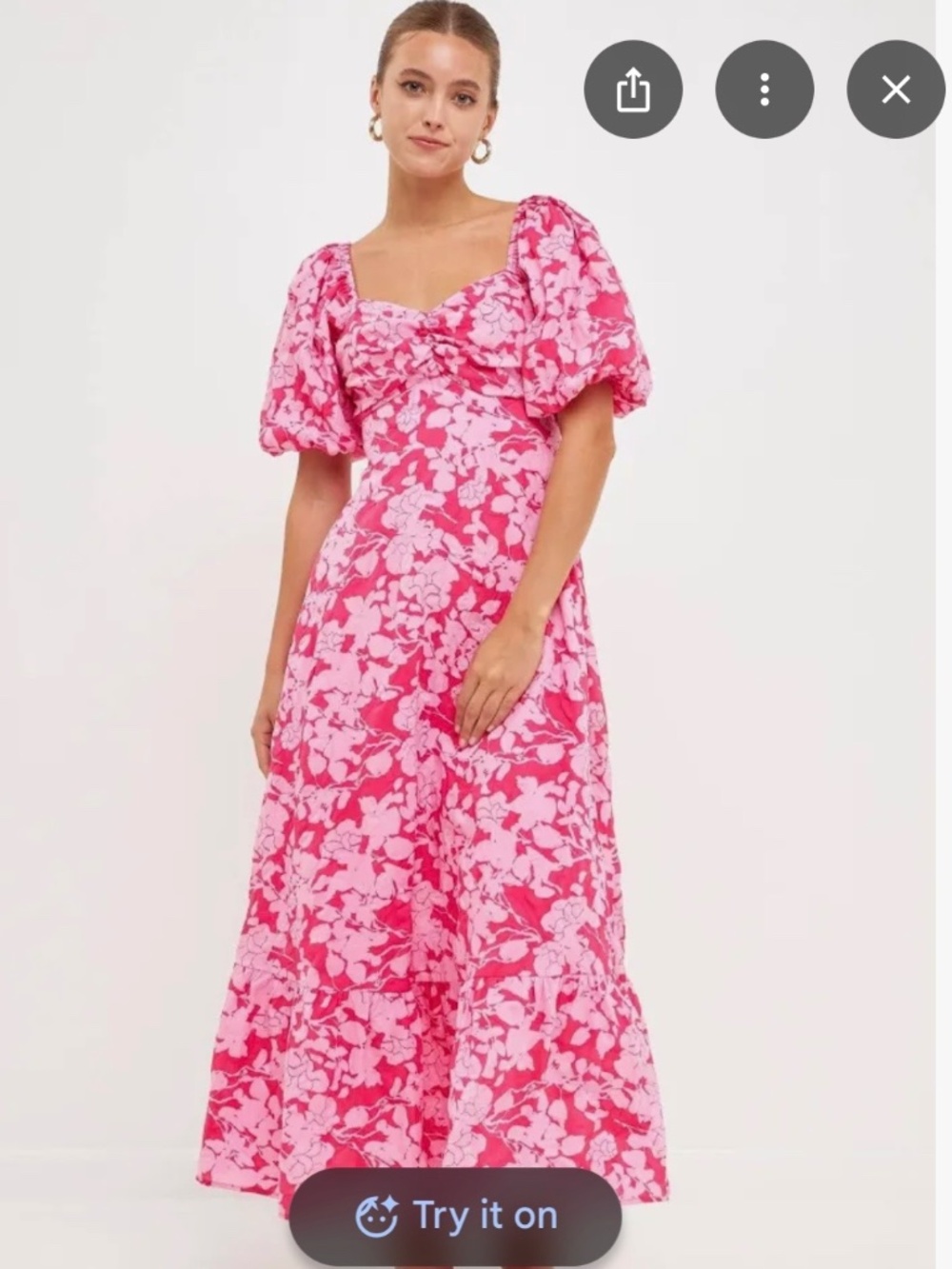 Free The Roses: Floral Puff Sleeve Tie Back Maxi Dress